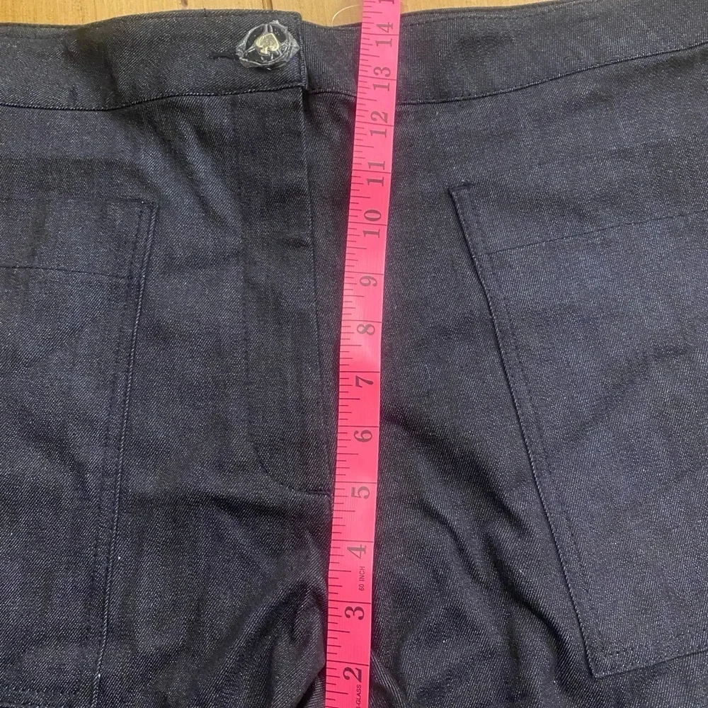 Kate Spade Women’s Cuffed Cropped Coullotte Blue Jeans New Size 14 defaced